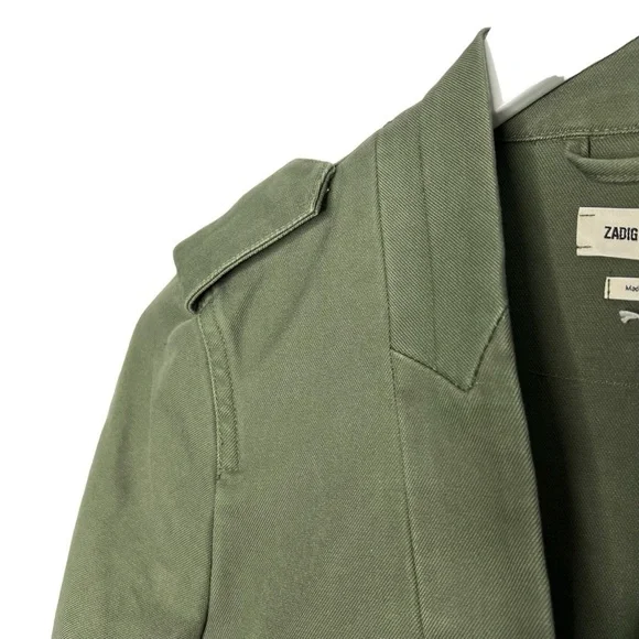 Zadig Voltaire Vedam Bis Skull Military Jacket Kaki Size S NEW Jackets & Coats
